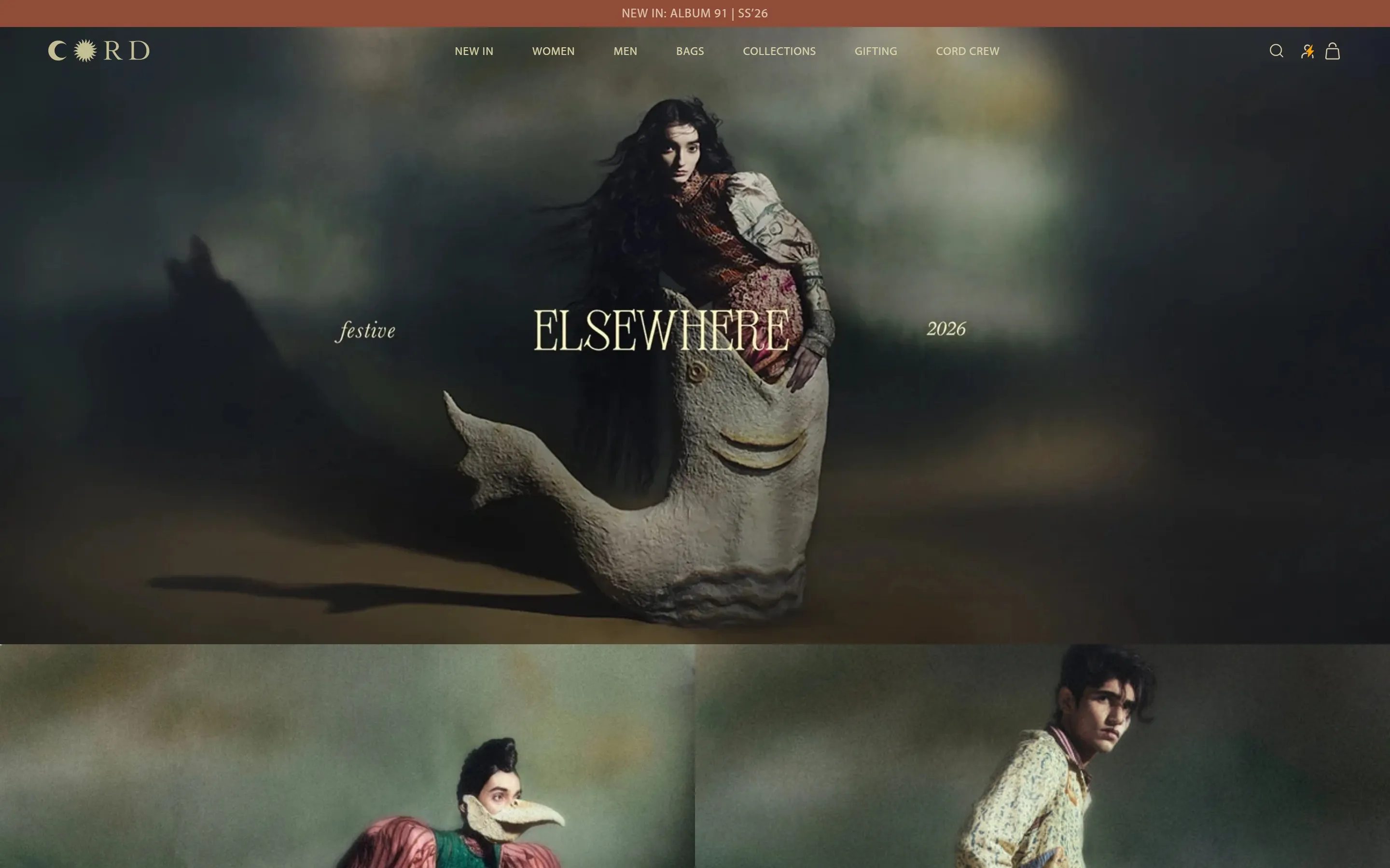Home page of the Cord Studio online store